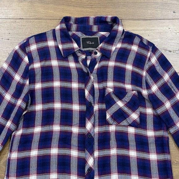 Rails Shirt Womens Small Blue Red Plaid Button Front Long Sleeve Top Soft - Picture 2 of 13
